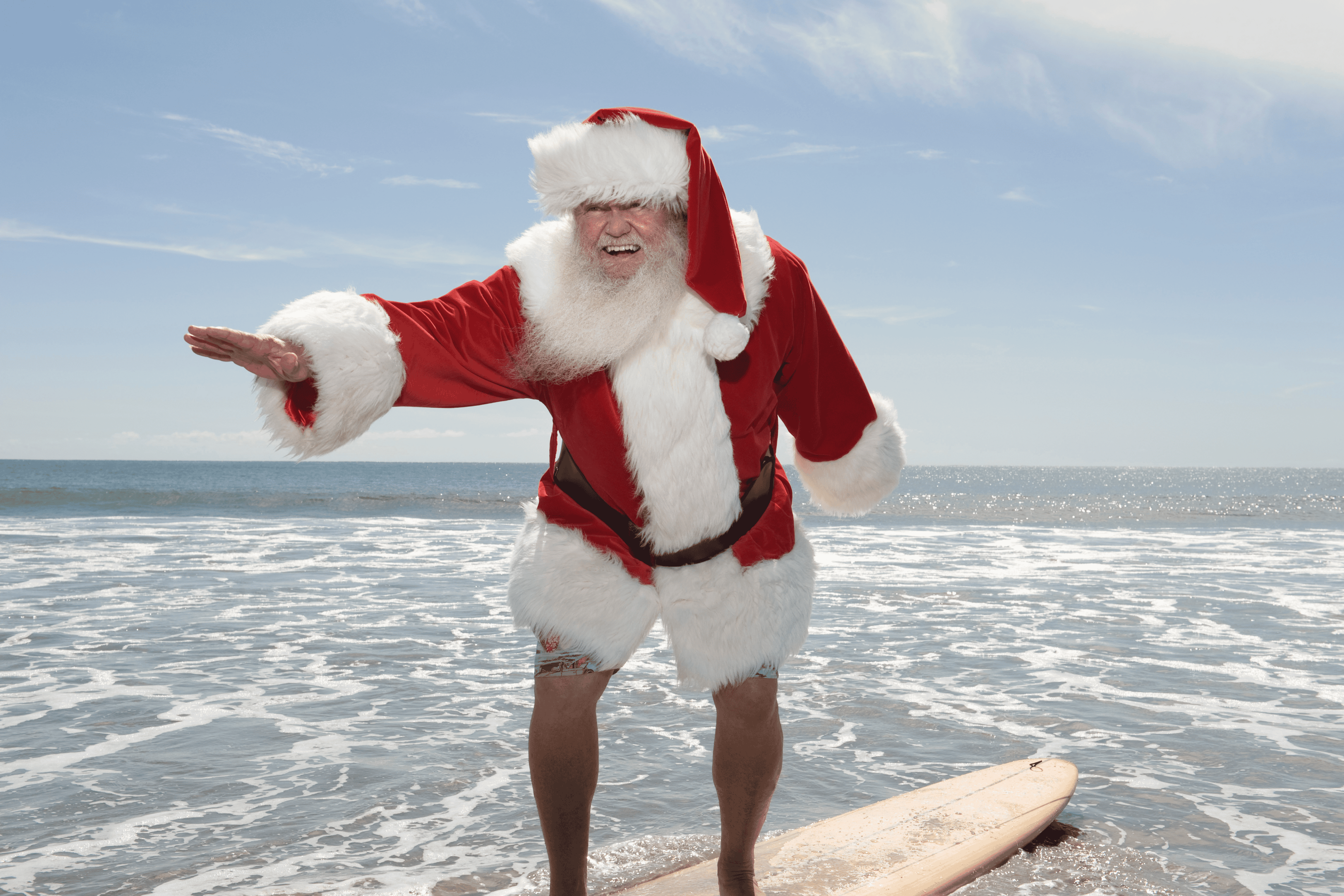 Santa Claus en traje de verano Navidad en Australia